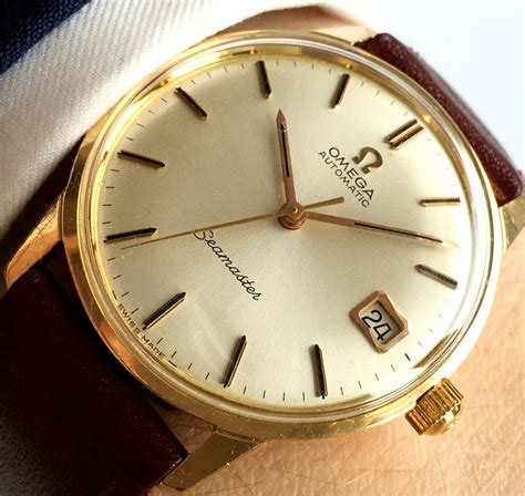 omega gold watches price|omega 18k solid gold watches.